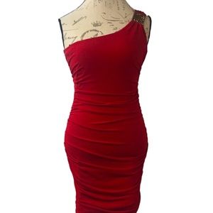 Sweet Storm👗One Shoulder Red Dress Size L